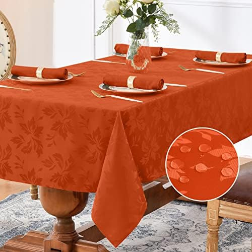 Mantel Rectangular De Jacquard De Otoño, Mantel Impermeable