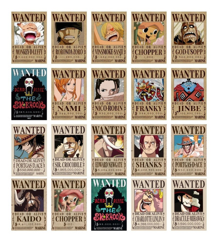 20 Poster Recompensas One Piece De 33x48