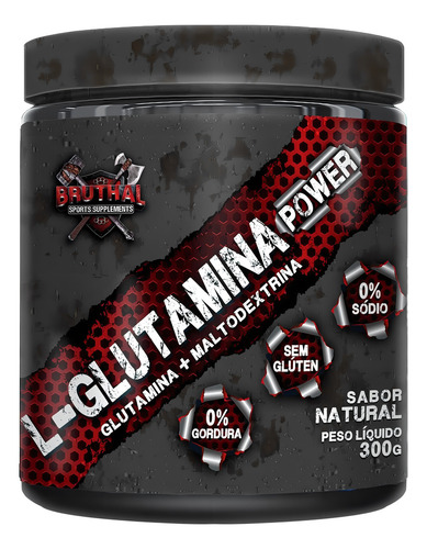 L-glutamina Power Glutamine 300g Bruthal Sports Sabor Sem sabor