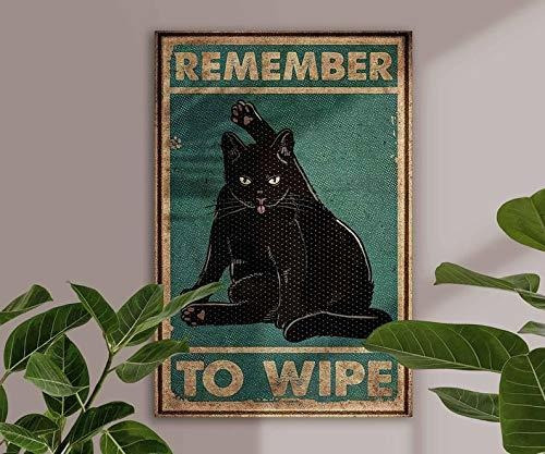 Vintage Tin Sign Cuarto De Baño Cat Metal Poster Np73d