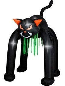 Decoracion De Halloween - Gato Autoinflable 11 Pies - Buen E