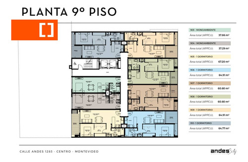 Venta De Apartamento Obra Construcción 1 Dormitorio En Centro, Andes City Unidad 907