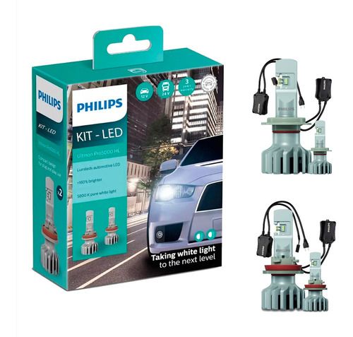 Kit Super Led Philips H7 C/ Canceller  + H11 C/ Canceller