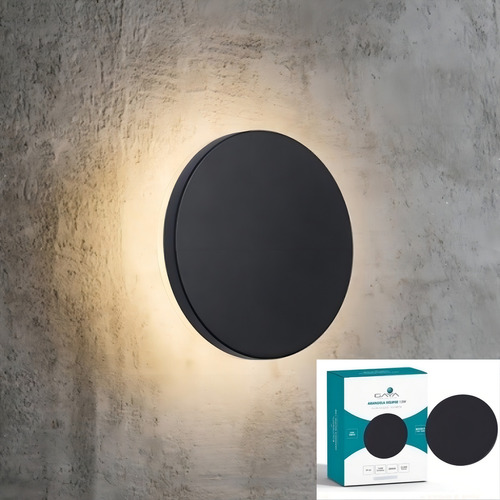 Kit 3 Arandela Mini Eclipse 3w Luz Amarela Ip65 Gaya 3191 Cor Preto 127/220V