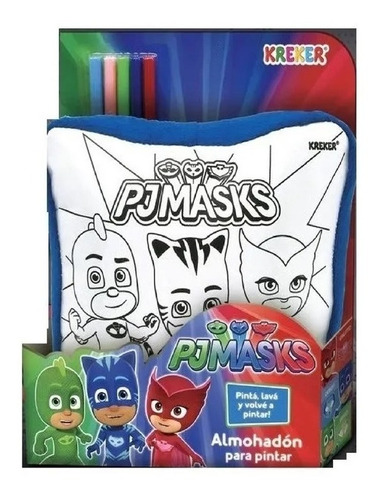 Pj Mask Almohadón Impreso Para Pintar Lavar Volver A Pintar