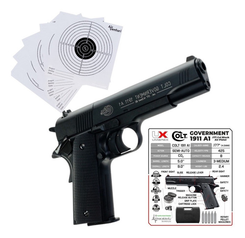 Marcadora Airsoft Colt Government 1911 A1 Co2 Pellets Xtreme