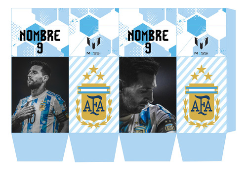 Caja Milk Box Imprimible Editable Messi