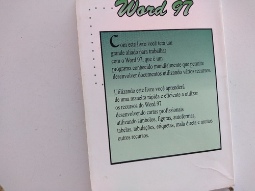 Livro - Aprendendo Word 97 - Wagner Cantalice Soares (Usado)