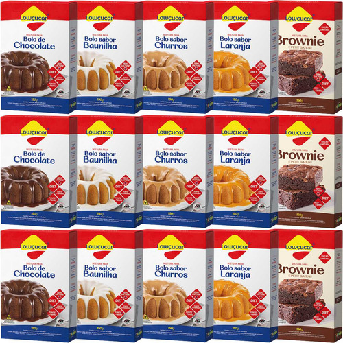 Bolo Zero Lactose Lowçucar 150g Sabores Diversos Kit Com 15