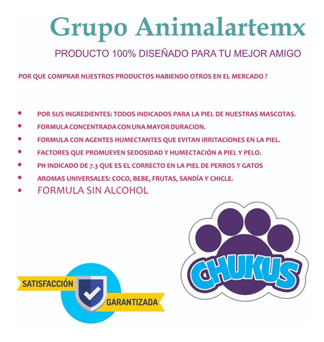 Imagen 4 de 7 de Shampoo Para Perro Chukus 5 Litros + Envío Gratis Aroma Coco