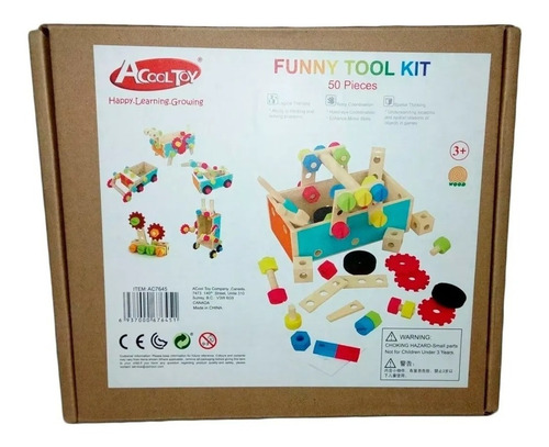 Imagen 6 de 7 de Caja De Herramientas 50 Pcs Madera Didactico Acool Ac7645 Fu