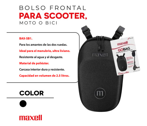 Bolso Frontal Para Scooter Moto Bici Maxell Ultra Liviano
