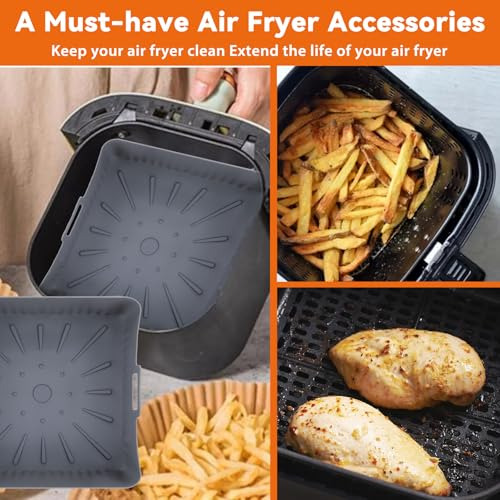 Forrado De Air Fryer De Silicona Cuadrado De 9 Pulgadas Para