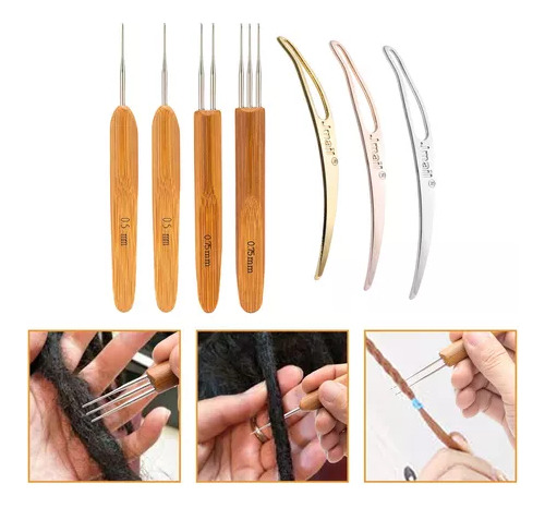 Juego De 7 Ganchos De Ganchillo Para Cabello/micro Trenza