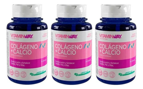 Colágeno + Calcio + Vitaminas - Vitamin Way Pack X 3 Frascos