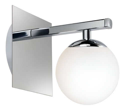 Aplique 1 Luz Elyn Cromo Globo Opal Apto Bipin Led G9