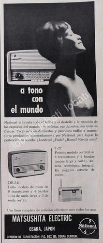 Cartel Vintage Radios National Matsushita Db-541 1960 /368