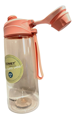 Botella Comet Con Filtro 670 Ml Rosada Bpa Free