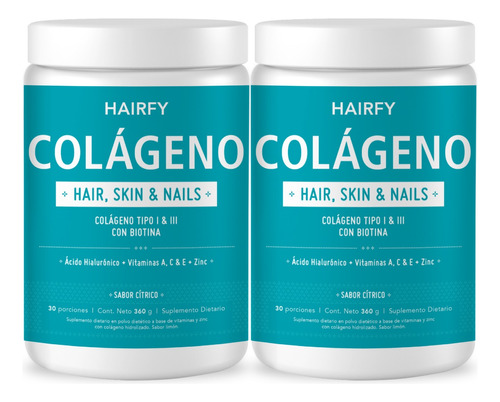 Colágeno Hairfy | Hair, Skin & Nails | Biotina Y Ácido H X2