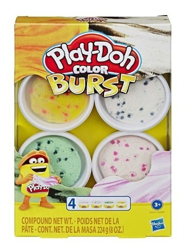 Play-doh Masa Color Burst 4 Colores E6966 Original Hasbro Ed