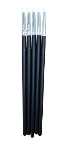 Kit 5 Pinceles Punta De Silicona Para Cerámica, Alfarería