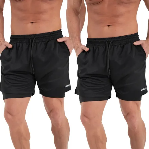 Kit 2 Bermudas 2 em 1 Academia