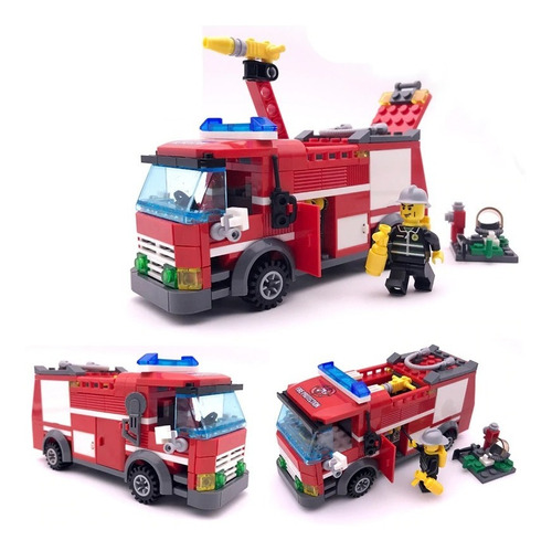 Camión Bomberos Maquina Bloques Lego 