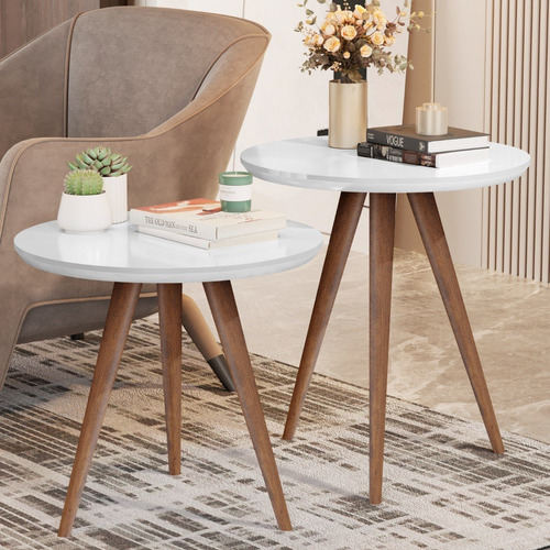 Mesa Lateral Mesa De Apoio Mesinha Pé Palito Cores Cor Branco