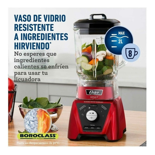Imagen 4 de 7 de Licuadora Oster Xpert Series Roja Con Vaso Personal Rpg