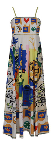Blusa Sin Mangas De Mujer Con Dobladillo Grande, Estampada