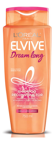 Shampoo L'Oréal Paris Elvive Shampoo L'oréal Paris Elvive Dream Long 680 ML Dream Long de keratina vegetal y óleo de ricino en tubo depresible de 750mL por 1 unidad