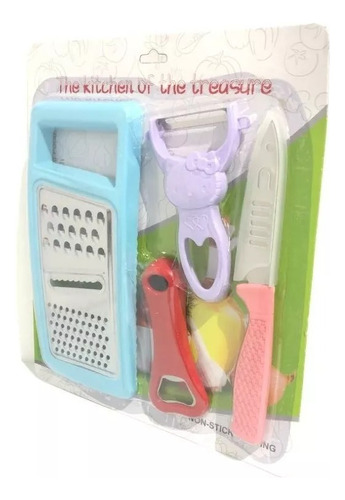 Kit Rallador + Pelador + Cuchillo + Abre Botellas 4 En 1