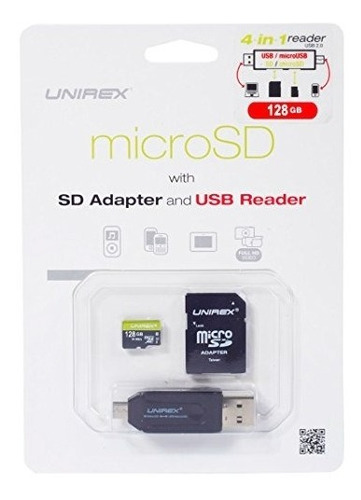 Unirex Umw 128s 128gb Uhs 1 U1 Micro Sd With Sd Adapter