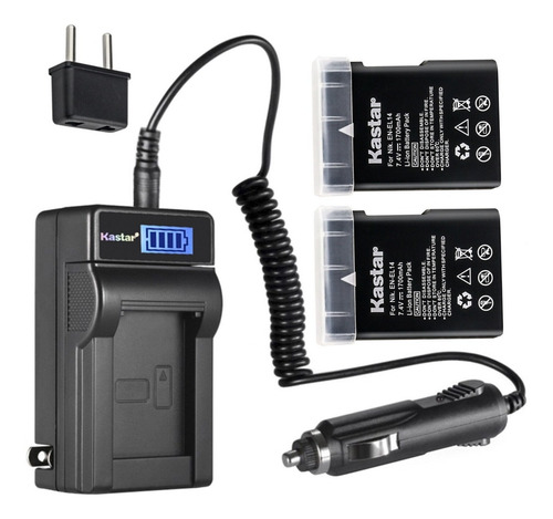 Cargador + Kit De Viaje+ 2 Baterías Para Nikon En-el14 D3500