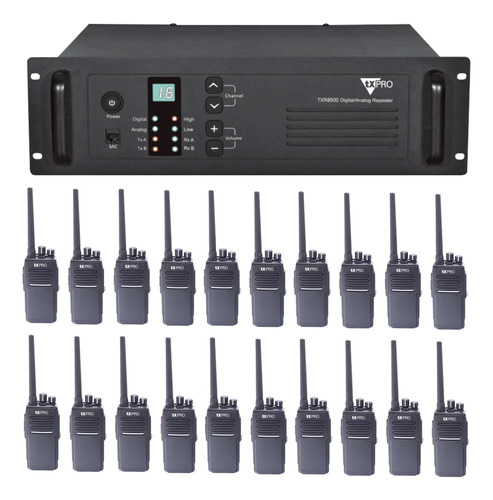 Repetidor Vhf 136-174 Mhz + 20 Radios Portatil Digitales Dmr