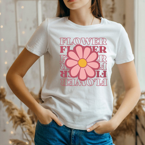 Playera Casual Flower Unisex - Estilo Floral Y Confortable