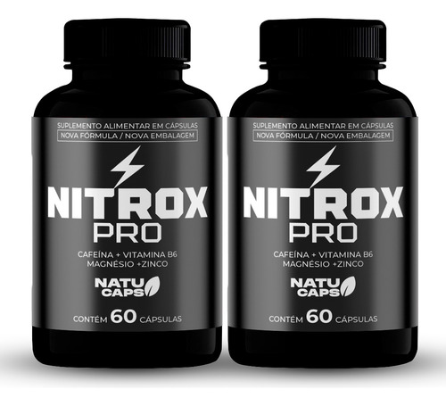 2 Potes De Nitrox Pro 120 Cápsulas - Energia Sem Sabor