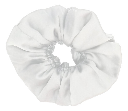 Scrunchie Collet Camelia L Blanco Seda Maria Paskaro