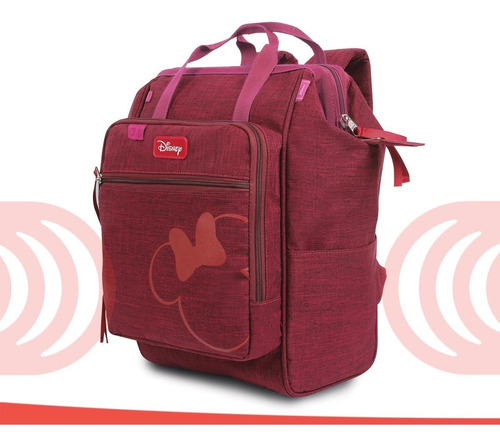 Imagem 3 de 5 de Mochila Baby Bag Casual Luxo Marsala Vinho C Trocador Disney