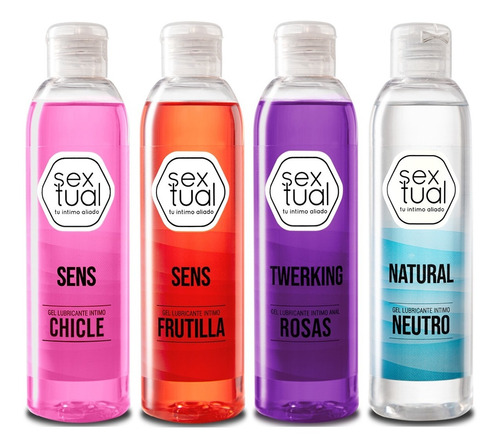 Pack X 4 Gel Lubricante Anal Sabor Neutro Sextual 200 Ml 