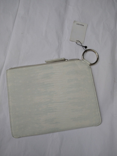 Mango Mng Clutch Bolso De Mano Blanco