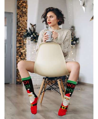 Calcetines Calcetas Largas Unisex Con Diseños Navideños