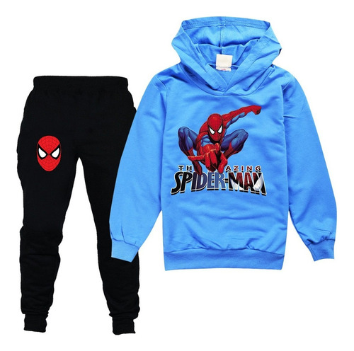 Spider-man Chándal Conjunto Capucha Y Pantalón Para Niños .