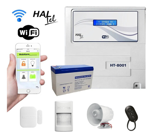 Kit Alarma Inalámbrica Wifi App Local Casa Haltel Ht-8001