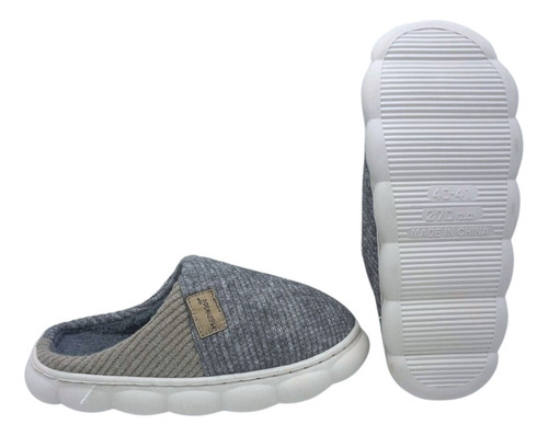 Pantufla Chinela Térmica Con Corderito Sintético Para Hombre