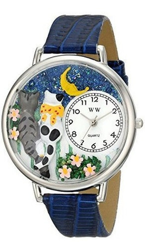 Relojes Caprichosos U Gatos Noche Real Unisex Reloj C