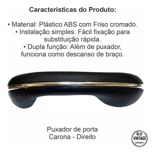 Puxador De Porta - Descanso De Braço Para Fusca Até 1973