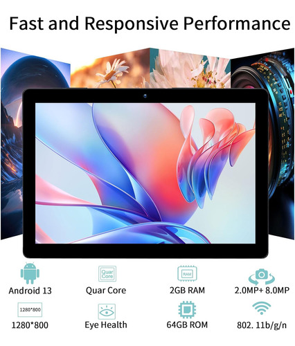 Pritom Touch10 Tablet 10 Pulgadas - Tablet Android 13, 64...