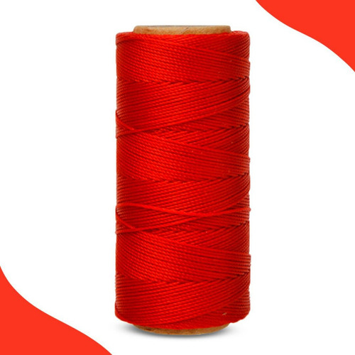 Cordão Encerado 1mm - Fio Cordone - 100m - Diversas Cores Cor 145 - Vermelho