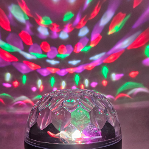 Lampara Proyector Parlante Portátil Bluetooth Luz Rgb Fm Usb Estructura Negro